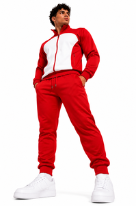 Custom Sports <b>Tracksuit</b> for Men Red <b>White</b> Team Training Jacket Wholesale Manufacturer - Product Image 4