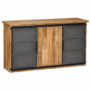 Modern Luxury Nordic Solid Wood <b>Sideboard</b> Fluted Tambour Doors Brass Legs Durable Farmhouse Dining <b>Storage</b> Cabinet 5 Ft+ - Product Image 6