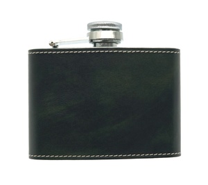 [Qualité supérieure] Castello musée italien cuir de veau acier inoxydable 4 oz flacon alcool Antique porte-vin noir marron vert nouveau - Product Image 4