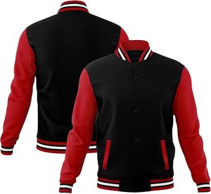 100% Polyester Customized Varsity <b>Jacket</b> <b>Long</b> Sleeves Breathable Knitted Front Customized Color Spring Windproof Waterproof Crew - Product Image 5