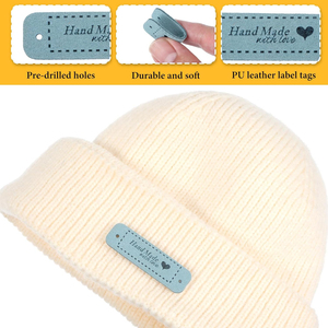 Étiquettes et patchs personnalisés en cuir gaufré, lavables et imperméables, couleur personnalisée, en rouleau, vente en gros pour vêtements - Product Image 2