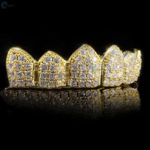 Grillz de Dientes Personalizados de Moissanita VVS, 6 en 6, que pasan la prueba del diamante, Oro Amarillo de 14K, Estilo Iced Out Hip Hop - Product Image 3