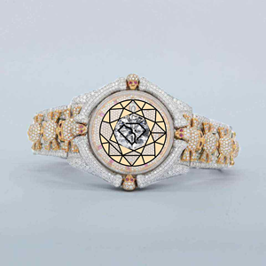 Reloj de Pulsera Mecánico de Alta Calidad para Hombre con Diamantes de Laboratorio, Caja Redonda, Diseño Lujoso con Diamantes Incrustados, Cierre Automático - Product Image 1
