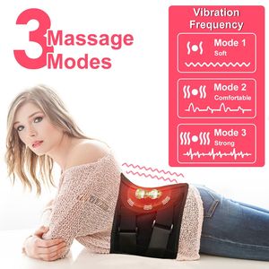 Massaggiatore lombare senza fili con 3 livelli di calore e 3 modalità di massaggio, cuscino riscaldante per alleviare dolori alla vita e alle crampi addominali. - Product Image 3