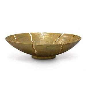 Bol en verre doré Odessa élégant de 7,5 pouces, très demandé, pour la décoration intérieure moderne et les centres de table, design de luxe unique pour présentation sur table - Product Image 2