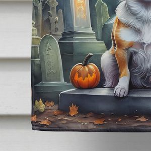 Bandera de Casa de Chihuahua de Halloween espeluznante grande, poste de manga de porche Multicolor, cartel decorativo para patio, colgante de pared, ilustraciones de poliéster - Product Image 4