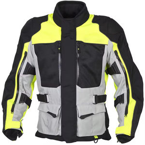 Blouson en cuir pour homme avec protections et fermeture éclair, coupe classique, en cuir automatisé, pour motard - Product Image 4