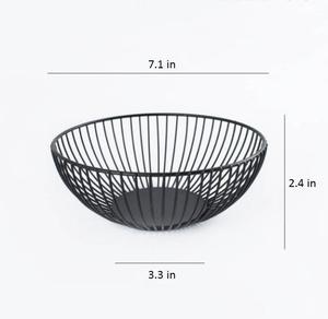 Matte Black Wire Fruit Bowl Countertop Holder Modern Metal Wire Produce Drainer <b>Basket</b> for Kitchen <b>Table</b> - Product Image 2