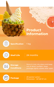 Achats en ligne Mélange de poudre de crème glacée molle à la mangue 1kg Matières premières de haute qualité Additifs de sucre Poudre d'eau fine fruitée - Product Image 6
