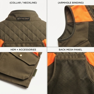 Gilet de chasse technique personnalisé pour la chasse en montagne, sans manches, col en V, haute visibilité, système de ceinture de distribution de charge, brodé, pour adultes - Product Image 4