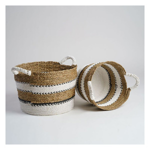 Artisan Crafted Natural Fiber Rattan Jute Yarn Food-Safe Multi-Purpose <b>Storage</b> Basket Set Eco Friendly Decorative Organizer for - Product Image 4
