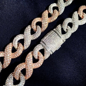 สร้อยคอคิวบันโมอิสซาไนต์ขนาด 8 มม. ขายส่ง จัดส่งรวดเร็ว ประดับเพชร VVS เงินแท้ 925 สไตล์ฮิปฮอป สร้อยข้อมือคิวบันสุดหรู - Product Image 3