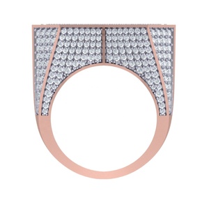 Premium Men's 14K Gold Geometric Diamond <b>Cluster</b> Ring Round Brilliant Cut Star Shape Lab Grown Diamond Studded Rings - Product Image 3