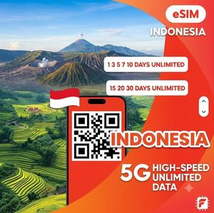 eSIM de Voyage Haute Qualité pour l'Indonésie : Données 4G/5G, Internet Mobile Haut Débit, Livraison Instantanée par Code QR et Carte d'Activation Facile - Product Image 1