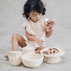 Rattan cooking <b>toys</b> handmade kid kitchen <b>tool</b> play set natural woven miniature cookware <b>toy</b> - Product Image 4