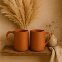 Cangkir Teh Kopi Tanah Liat Buatan Tangan Ramah Lingkungan Peralatan Makan Tradisional India Kulhad Gaya Vintage Anti Bocor Aman untuk Microwave