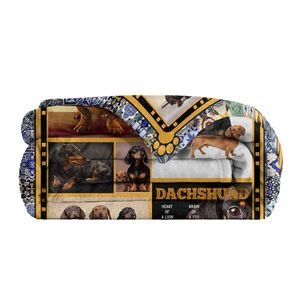 Cute Dachshund Fleece Throw Blanket Soft Cozy Fluffy Warm Fuzzy Cartoon for Dachshund Dog Lovers - Product Image 2