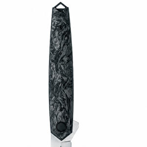 Navajas de bolsillo plegables con mango de mármol negro, hoja con punta de lanza plateada, ranura para clavos y perfil delgado para uso diario. - Product Image 4