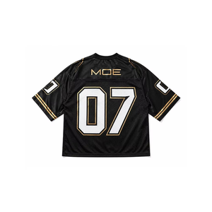 เสื้อฟุตบอลอเมริกัน โพลีเอสเตอร์ 100% ทรงบ็อกซี่ พรีเมียม แฟชั่นสตรีทสำหรับทุกเพศ สกรีนโลโก้และหมายเลขได้ตามสั่ง OEM ระบายอากาศได้ดี ผ้าตาข่าย เสื้อทีม - Product Image 2