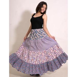 Cotton <b>Patchwork</b> Long <b>Skirt</b> Handmade Bohemian Maxi <b>Skirt</b> Festival Wear for Women - Product Image 6