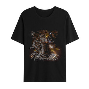 T-shirt de luxe en strass, T-shirt en strass de qualité supérieure, T-shirt en strass respirant, T-shirt en strass pour homme en promotion - Product Image 1