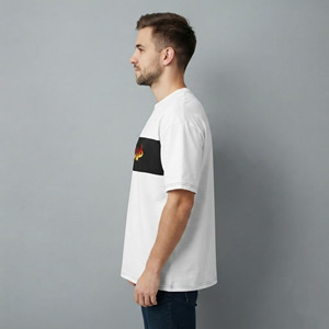 T-shirt surdimensionné de qualité supérieure, personnalisé, bicolore, en coton lourd 100 %, coupe ample pour homme - Product Image 3