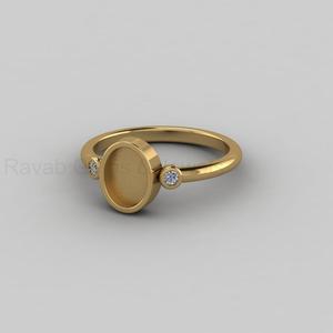 Solid 925 Silver 6x8mm Oval Bezel <b>Ring</b> Setting Zircon 14K Gold Plated <b>Blank</b> <b>Ring</b> Breastmilk Keepsake Jewelry DIY Findings - Product Image 4