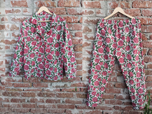 Conjunto de Pijama de Algodón Transpirable con Estampado Floral para Mujer, Ropa de Dormir para Todas las Estaciones, Primavera, Verano, Otoño e Invierno - Product Image 4