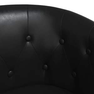 Sillón Individual Redondo Resistente en Cuero Sintético Negro para Sala de Estar, Cómodo y Elegante - Product Image 6