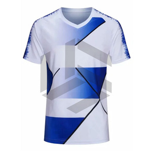 เสื้อฟุตบอลทีมสั่งทำ ออกแบบโลโก้ได้เอง ระบายอากาศดี คอวี แขนสั้น ป้องกันรังสียูวี แฟชั่นเสื้อฟุตบอลขายส่ง - Product Image 6