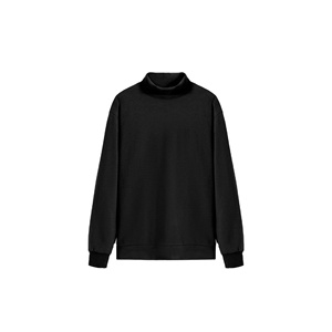 Sweat-shirt décontracté à col montant pour homme, manches longues, coupe oversize, teint uni, qualité supérieure, collection Hiver 2025, vente en gros OEM - Product Image 4