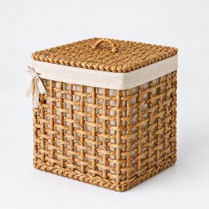 Round Rattan <b>Laundry</b> Basket with Lid and Liner Bohemian Style <b>Storage</b> Basket for Clothing in <b>Laundry</b> Room Home <b>Organization</b> - Product Image 3