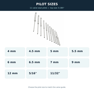 Kit de piedras para rectificar asientos de válvulas estilo Sioux, 24 piedras, 11 pilotos, soporte de 11/16 pulgadas, óxido de aluminio de grano 80 - Product Image 4