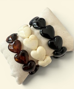 Heart Resin <b>Bracelet</b> Elastic Bangle Solid Color Three Dimensional Bead Jewelry for Women Gift Resin Crafts - Product Image 2