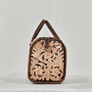 Nouveau design 2026 – Sac de week-end sport de luxe en cuir véritable 100 %, gravé à la main avec motifs floraux, haute qualité, résistant à l'eau et léger - Product Image 2