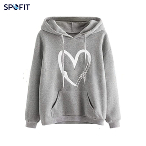 Nouveau Hoodie Femme Hiver 2026 Style Imprimé Cœur Respirant Haute Qualité Léger Tissu Polyester Coton Coupe Classique - Product Image 3