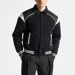 Chaqueta Varsity de Alta Calidad para Hombre con Cuello Alto, Mangas de Cuero Original, Cuerpo de Cuero Vacuno y Lana, Cómoda para el Invierno - Product Image 4