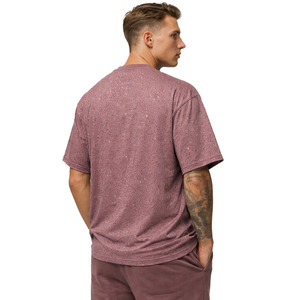 T-shirt homme de luxe de haute qualité avec strass, manches courtes, logo personnalisé, 100% coton, tissu épais, transfert de strass - Product Image 3