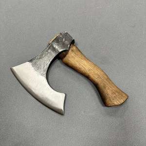 Hacha Vikinga con Mango de Madera Maciza, Hacha para Cortar Leña Hecha a Mano, Hoja Forjada de Acero con Alto Contenido de Carbono, Hacha de Caza para Cortar y Picar - Product Image 4