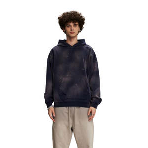 Men's Oversized Tie-Dye Hooded Sweatshirt Regular Sleeve French Terry Cotton Pocket Design Autumn Style - Product Image 1