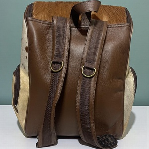 Custom Logo Leather Hair-On <b>Backpack</b> Premium Cowhide Travel Laptop Bag Wholesale Supplier Manufacturer Bulk LHBP-0026 - Product Image 4