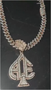 Colgante de moissanita estilo hip hop, letra VVS, diseño de espada hueca con incrustaciones de circonitas, plata 925, colgante de moissanita personalizado - Product Image 2