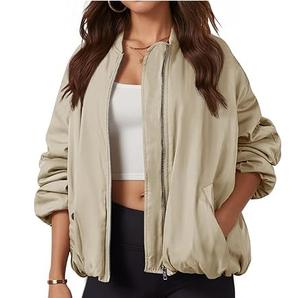Nouvelle arrivée : veste bomber d'hiver pour femmes, manches longues, respirante, écologique, coupe-vent, taille personnalisée, veste unie teinte - Product Image 1