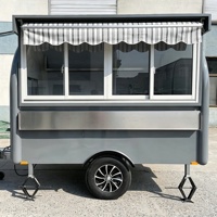 Petite remorque alimentaire avec auvent et cuisine commerciale complète, chariot à café mobile pour la vente de desserts, boissons énergisantes, matcha et thé boba