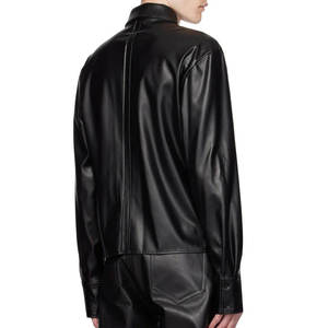 Chemise en cuir d'agneau véritable pour homme, boutonnée, coupe classique, chemise en cuir souple pour un usage décontracté et professionnel, chemise en cuir véritable pour homme - Product Image 4