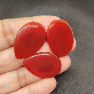 Grade Quality Natural Red Onyx Coffin Shape Gemstone Flat Back Calibrated Teardrop Shape Wholesale cabochon - Product Image 1