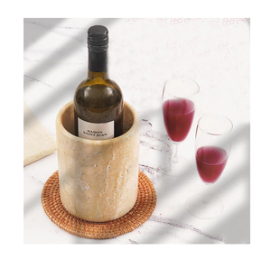 Refroidisseur à vin en marbre naturel écologique avec seau à glace décoratif pour les fêtes et les bars - Product Image 1