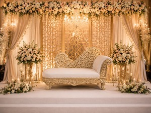 Royal rajwadi โซฟามหาราชาแต่งงานที่ทันสมัยหรูหราออกแบบงานฝีมือไม้ที่มีน้ำหนักเบารักที่นั่งสำหรับงานแต่งงาน - Product Image 3