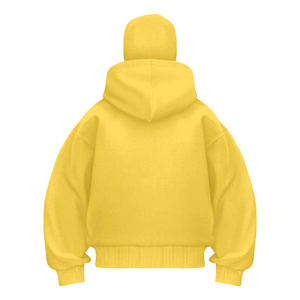 Sweat à capuche cagoule tricoté pour homme, avec logo personnalisé brodé, motif uni, double capuche, fermeture éclair intégrale, grande taille, anti-rétrécissement - Product Image 2