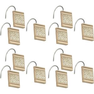 Set di 12 Pezzi per Tenda Doccia di Lusso in Tessuto Dorato con Brillantini e 12 Ganci Color Champagne, Design Unico e Bellissimo - Product Image 2